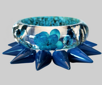 Blue Flower and Spike Bracelet