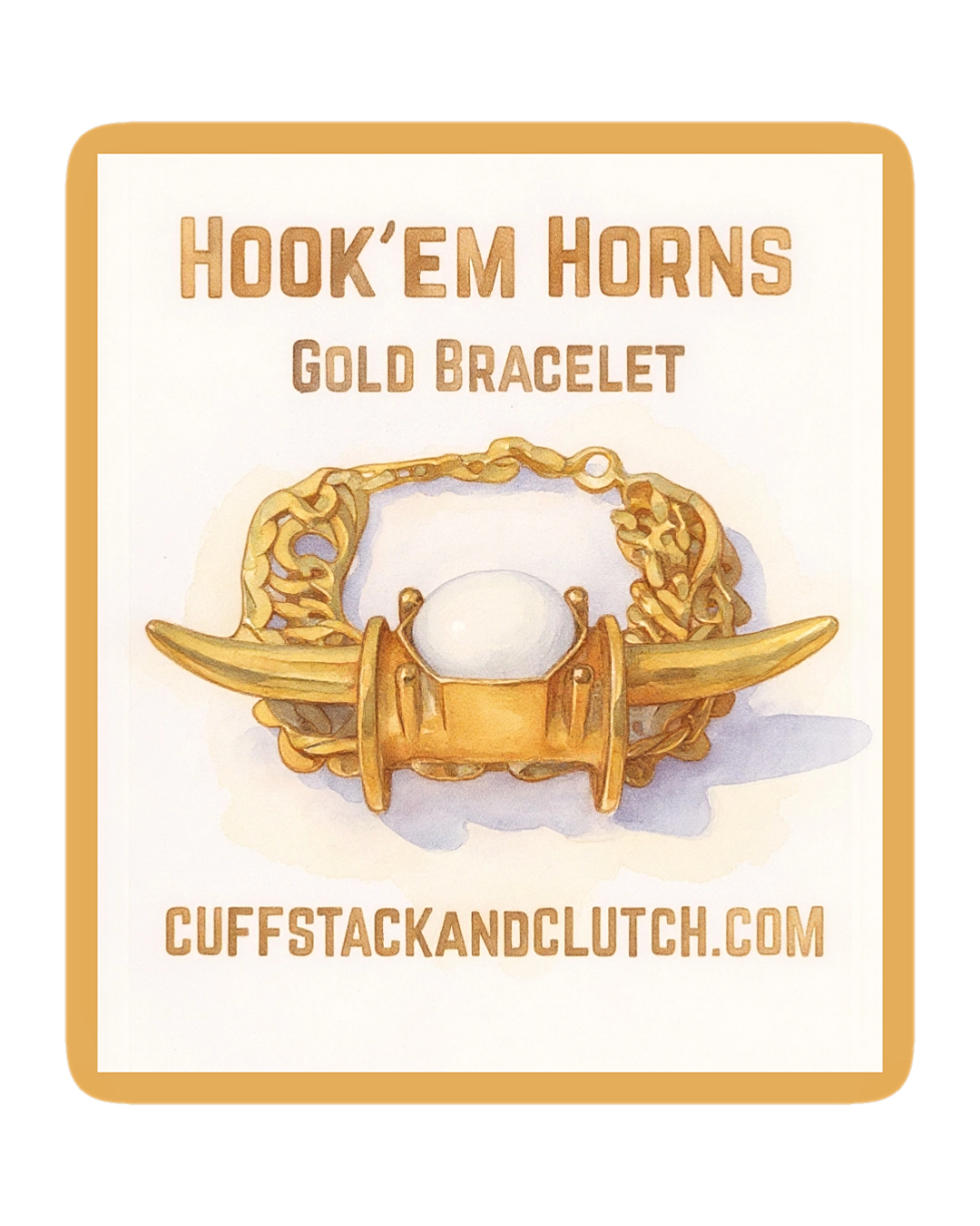 Hook'em Horns Gold Bracelet