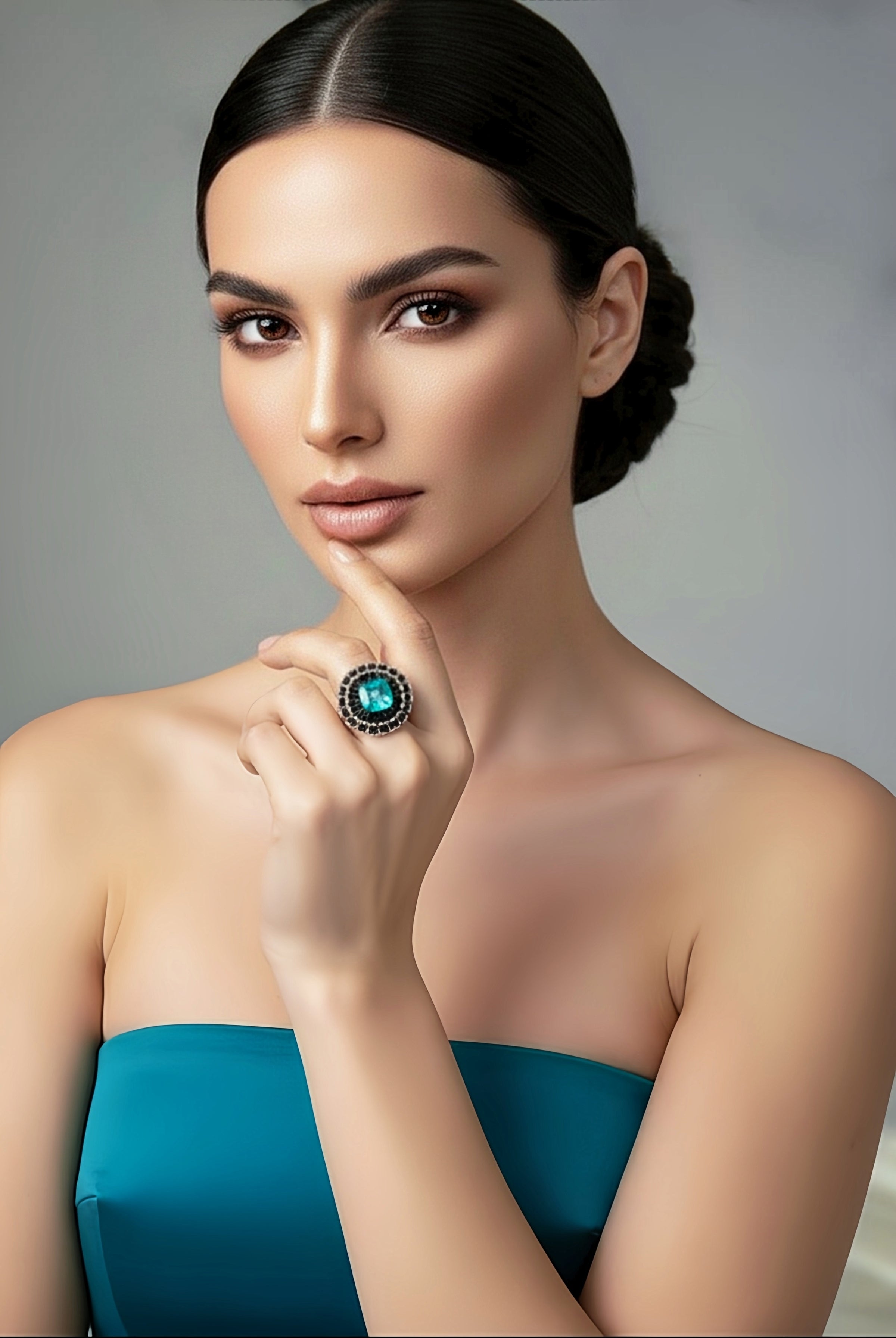 Sterling SIlver Paraiba Blue Tourmaline Ring
