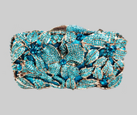 Blue Crystal Flower Clutch