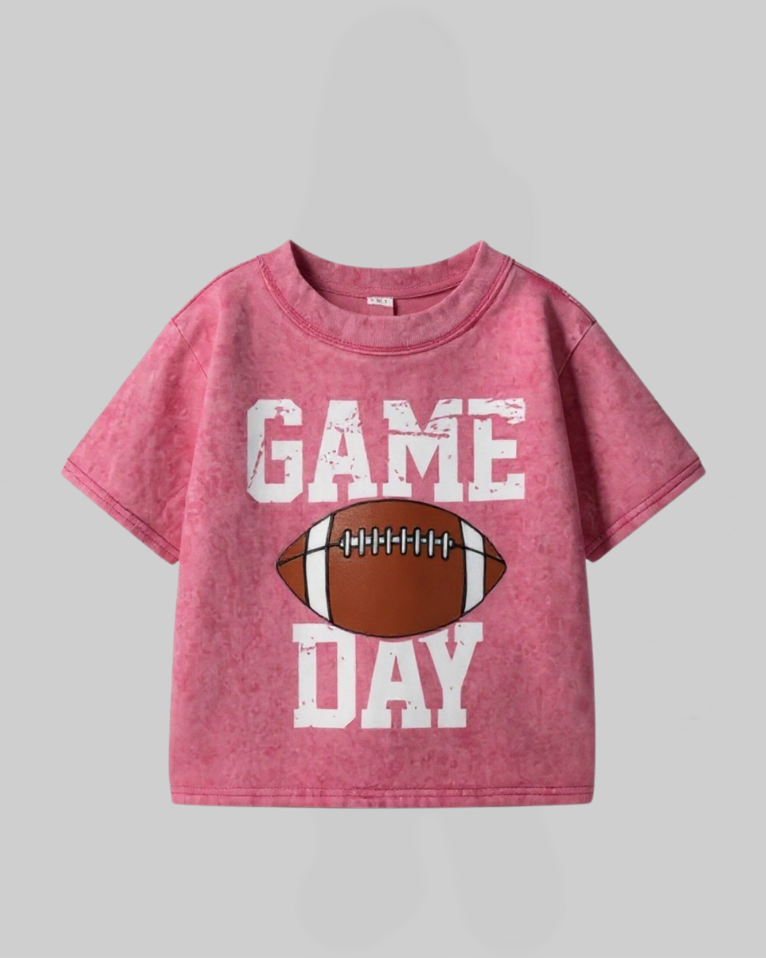 Girls Hot Pink Football Crop Top Tshirt