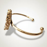White Geode Slice Cuff Bracelet