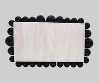 Black and White Bubble Trim Clutch