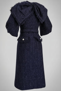 Navy Tweed Dress