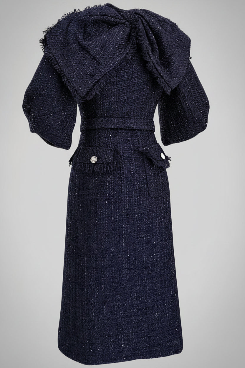 Navy Tweed Dress