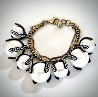 White Embellished Ball Bracelet