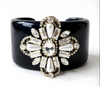 Black Jeweled Resin Cuff Bracelet
