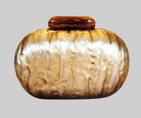 Brown  Oval Resin Clutch