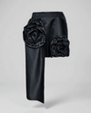 Black 3D Flower Mini Skirt