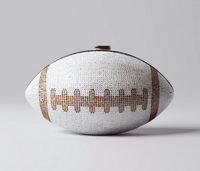 Silver Crystal Football Clutch Purse