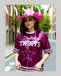 Dallas Cowboys Hot Pink Sequin Shirt