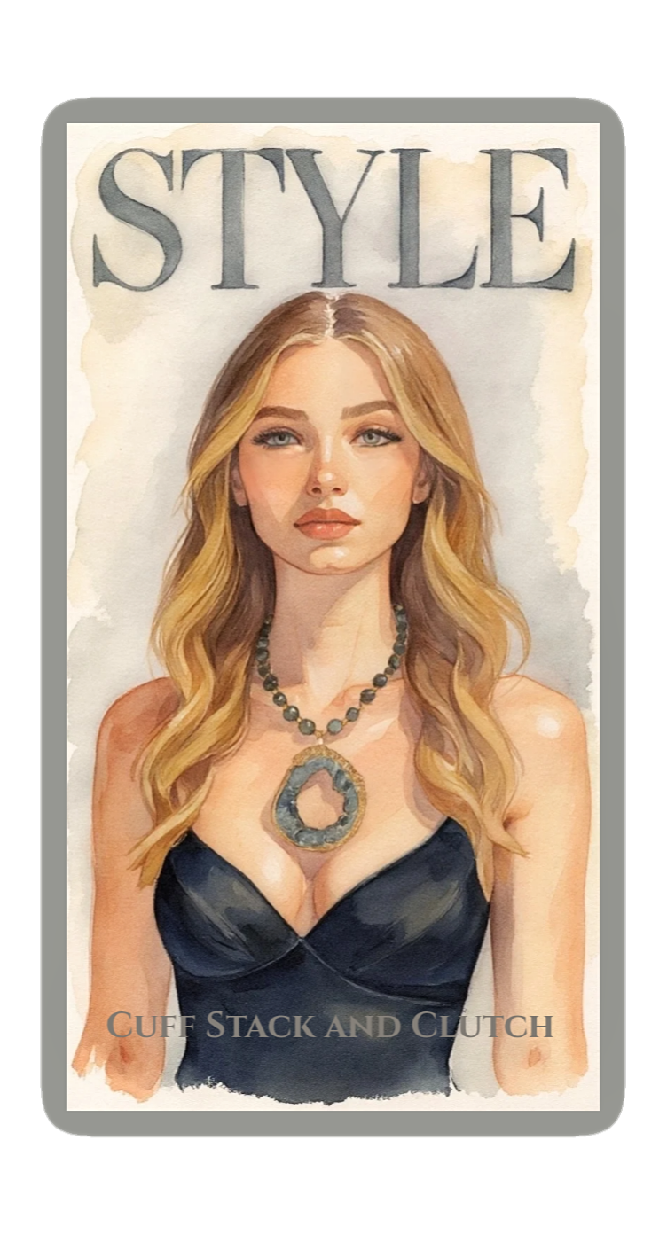 Black and Gold Geode Slice Necklace