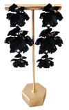 Black Floral Drop Earrings