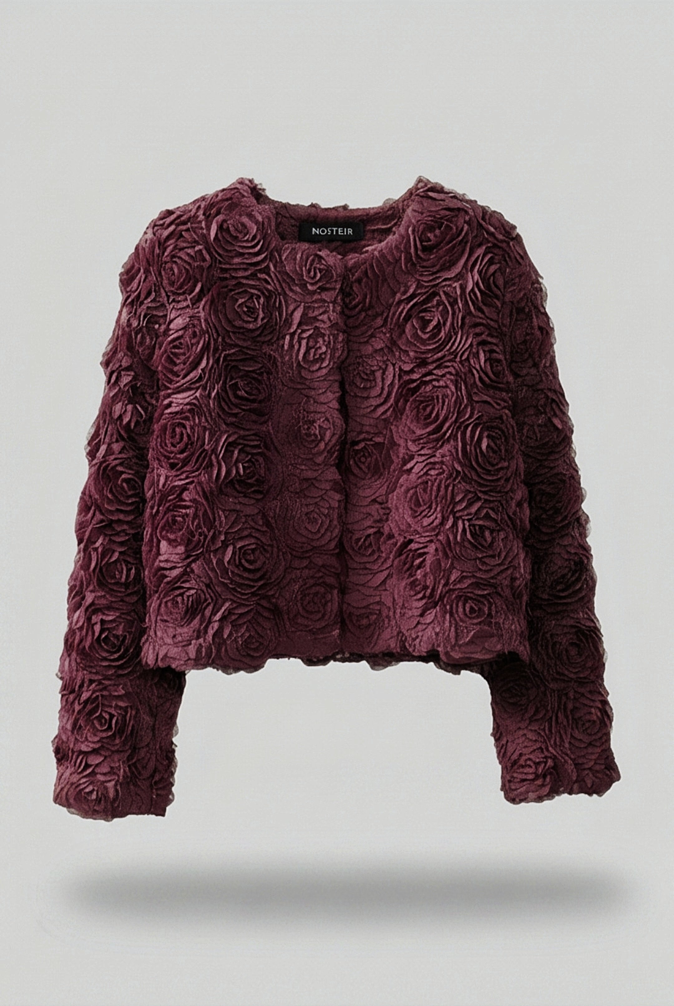 Burgundy 3D Flower Jacket