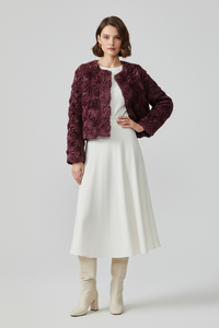 Burgundy 3D Flower Jacket