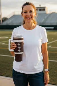 Brown Crystal Football Tumbler, 40 oz