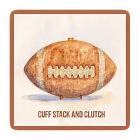 Brown Crystal Football Clutch