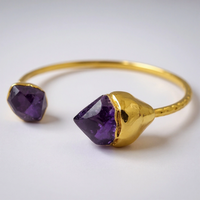 Natural Amethyst Cuff Bracelet