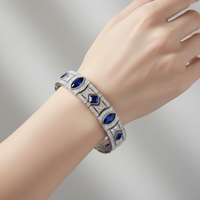 Sterling Silver Marquise Cut Sapphire Bracelet