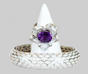 Sterling Silver Amethyst Flower Ring and Cuff Bracelet