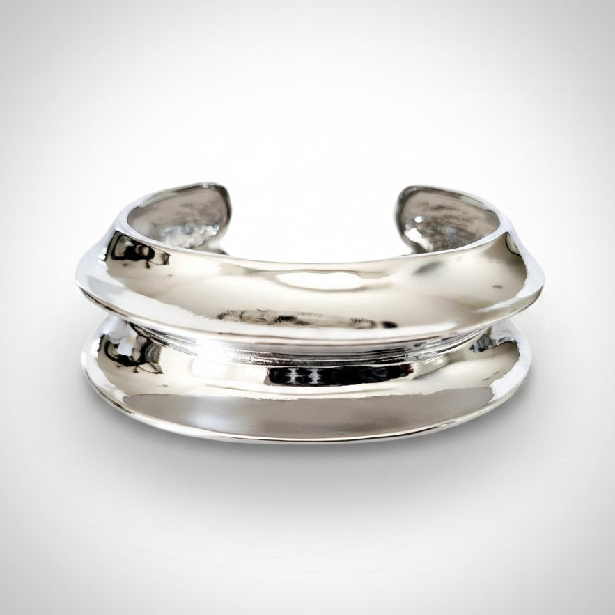 Shiny Silver Cuff Bracelet