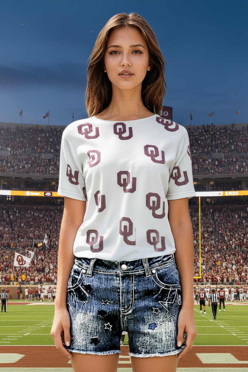 Oklahoma University Sequin Shirt