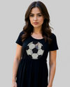 Black Sequin Soccer Ball Maxi Dress