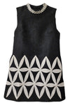 Black and White Sleeveless Mini Dress