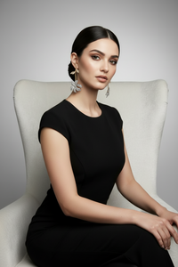 Silver and Gold Floral Drop Earrings