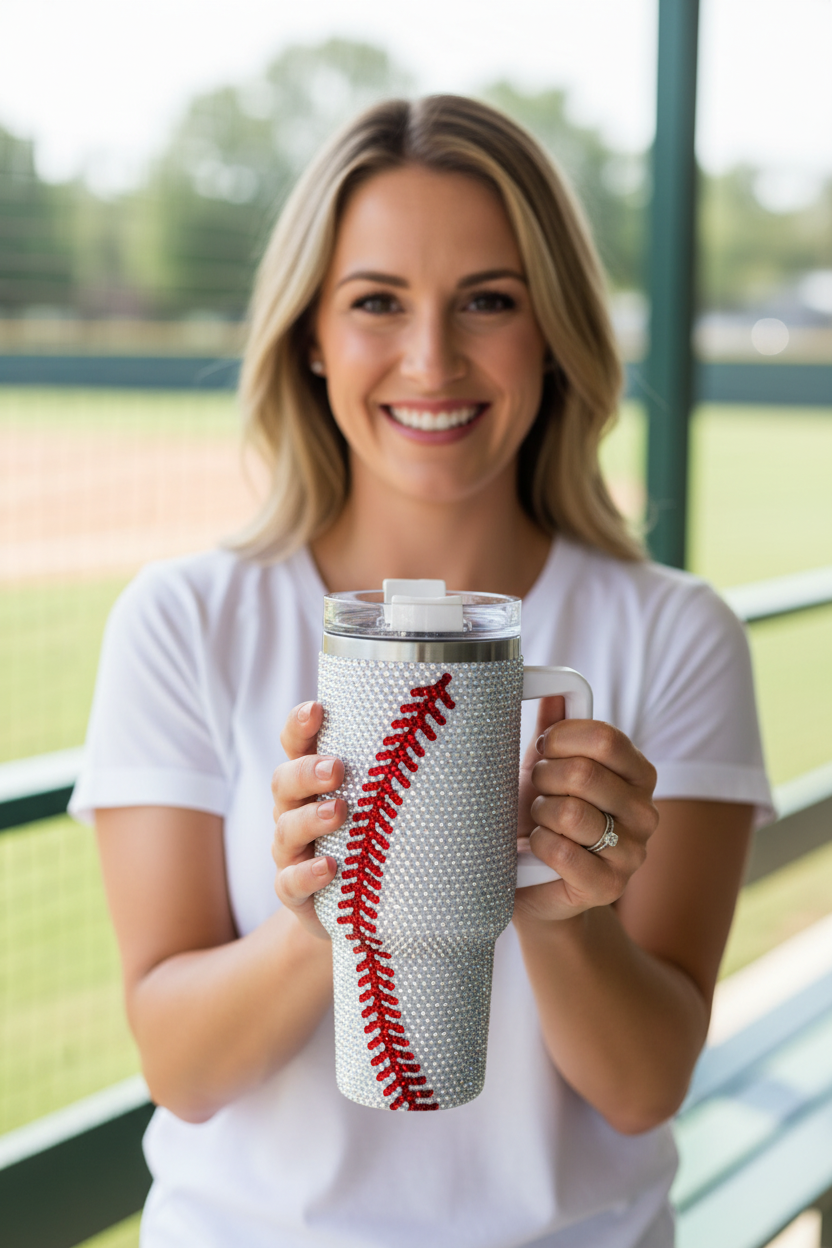 Baseball Crystal Tumbler, 40 oz