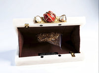Gold and Stone Embellished White Resin Clutch