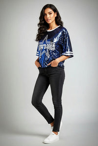 Dallas Cowboys Blue Sequin Shirt