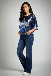 Dallas Cowboys Blue Sequin Shirt