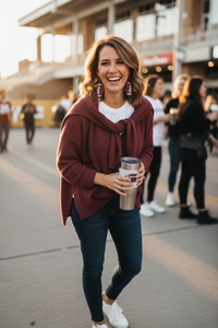 Brown Football Earrings