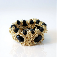 Black and Gold Stretch Bracelet