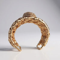 Natural Baroque Pearl Wicker Cuff