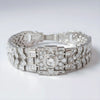 Sterling Silver Art Deco Geometric Diamond Bracelet