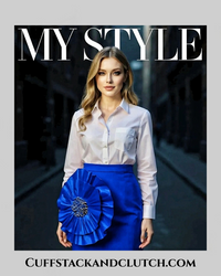Royal Blue 3D Flower Pencil Skirt