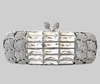Silver Oblong Crystal Clutch