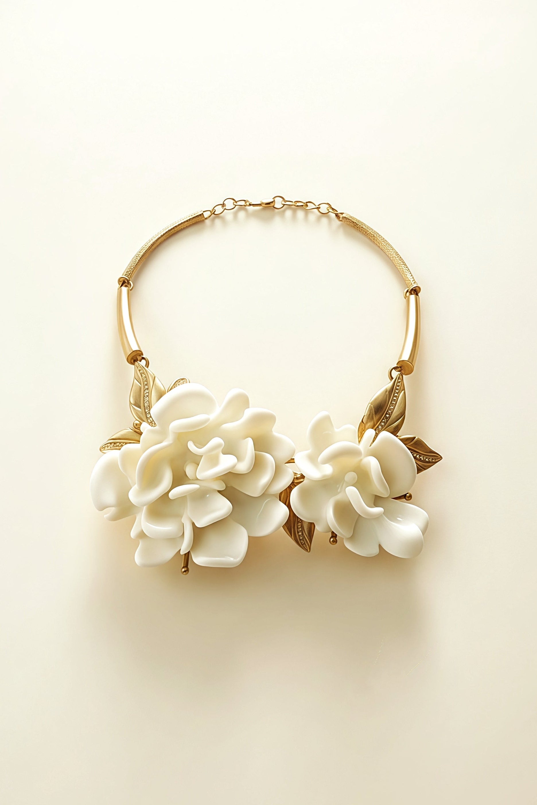 Gold and Ivory Floral Necklace