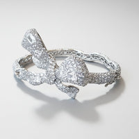 Sterling Silver Diamond Bow Bangle