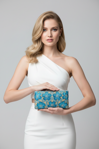 Blue Flower Clutch