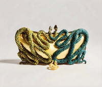 Snake Crystal Clutch and Sterling Silver Gold Plated Snake Ring