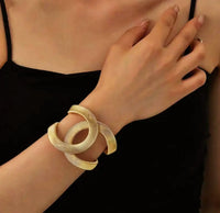 Gold Interlocking Cuff Bracelet