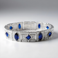 Sterling Silver Marquise Cut Sapphire Bracelet