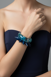 Blue Flower and Spike Bracelet