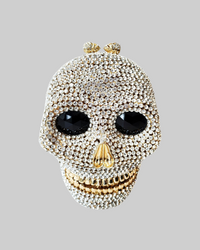 Silver Skull Crystal Clutch