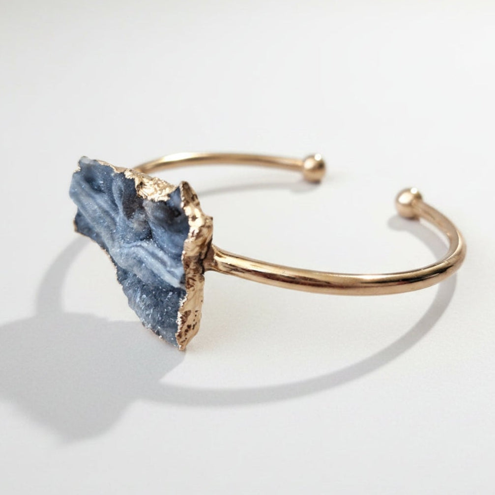 Black Stone Cuff Bracelet