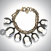 White Embellished Ball Bracelet