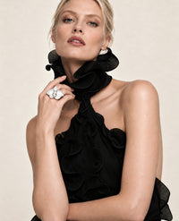 White Orchid Flower Ring